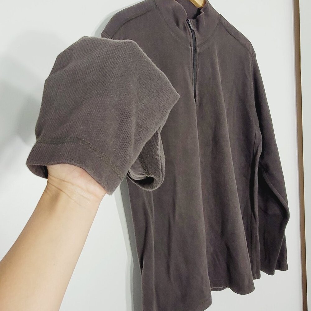 🛍️ Blass Sport Men’s Brown 100% Cotton Quarter Zip Pullover Elbow Patch